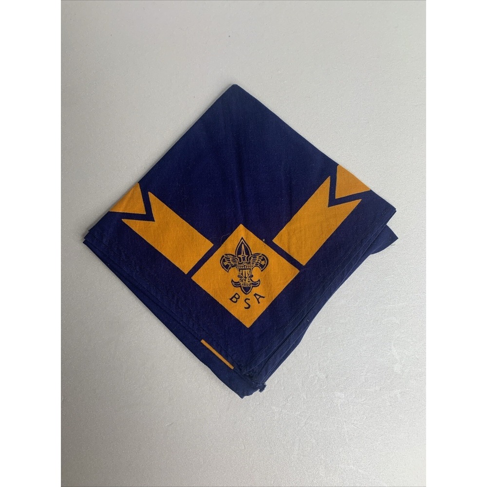 BSA Purple and Yellow Chevrons with BSA Logo Vintage Neckerchief 1960's